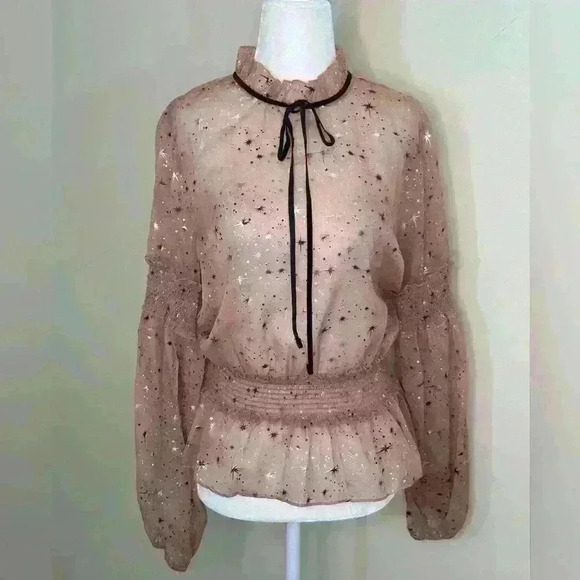 Lulumari Tops - NWT Organza Blush Colored Blouse
